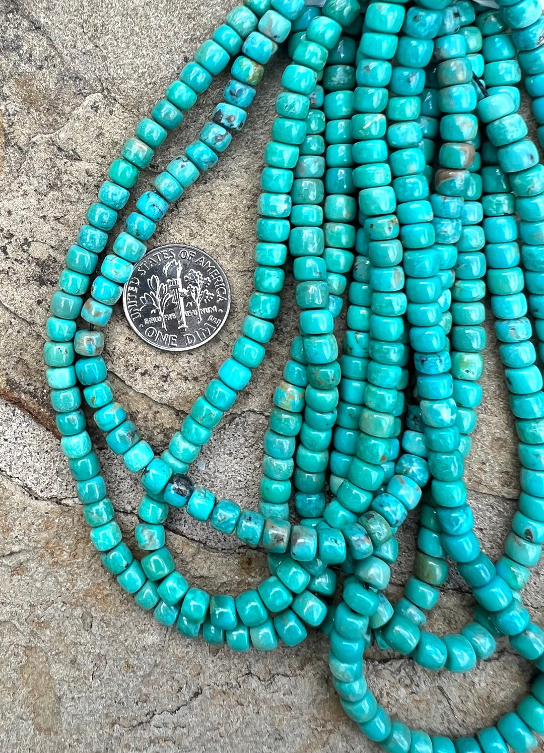 Campitos (Mex) Turquoise 5x4mm Pueblos Beads (9 inch