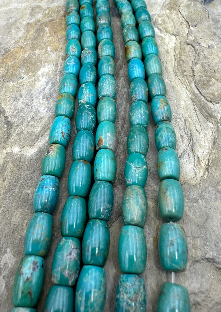 Campitos (Mex) Turquoise 7x10mm Barrel Beads (8 inch