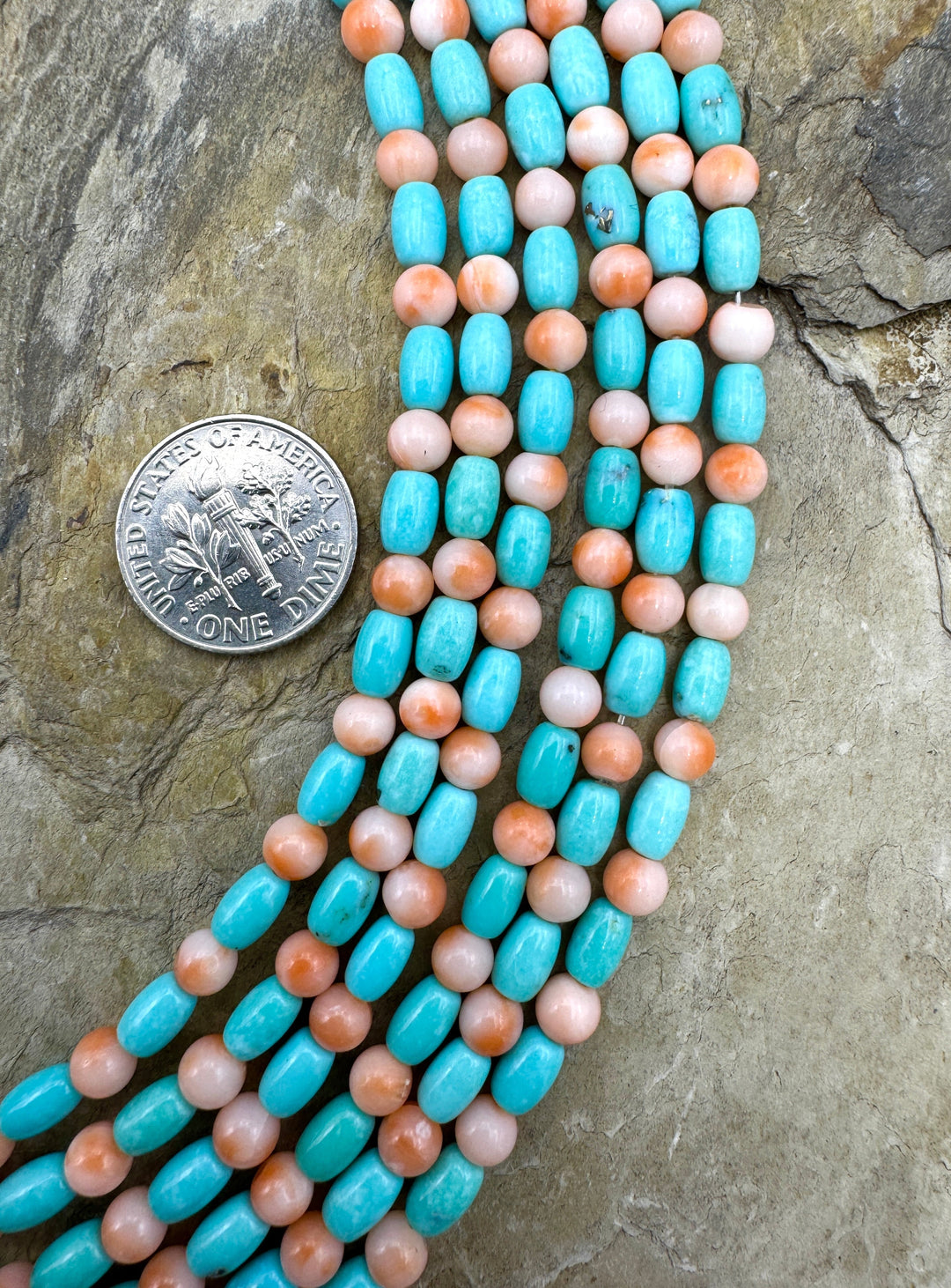 Campitos (Mex) Turquoise and AAA+ Natural Pink Coral