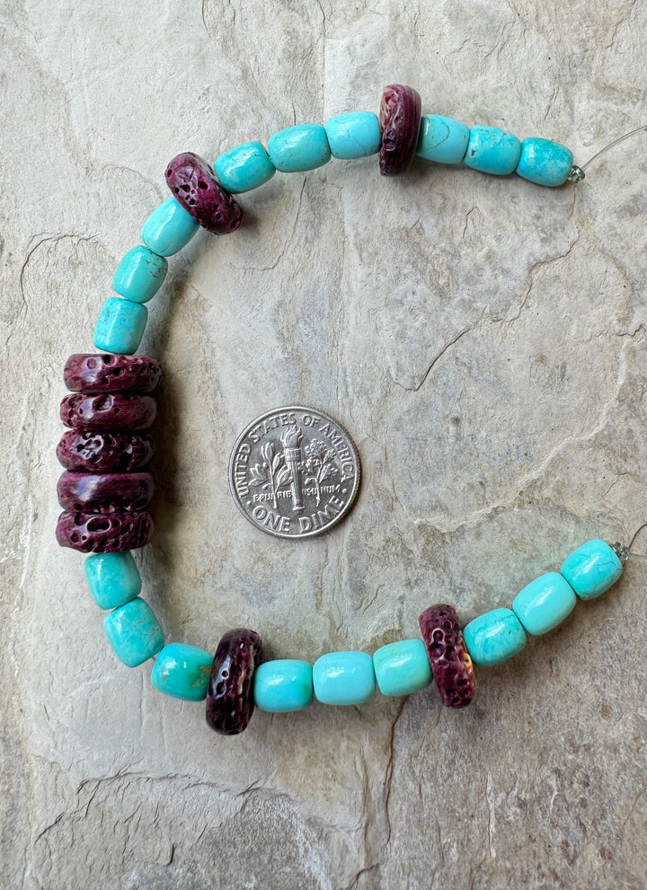 Campitos (Mex) Turquoise and Spiny Oyster Designer Bracelet