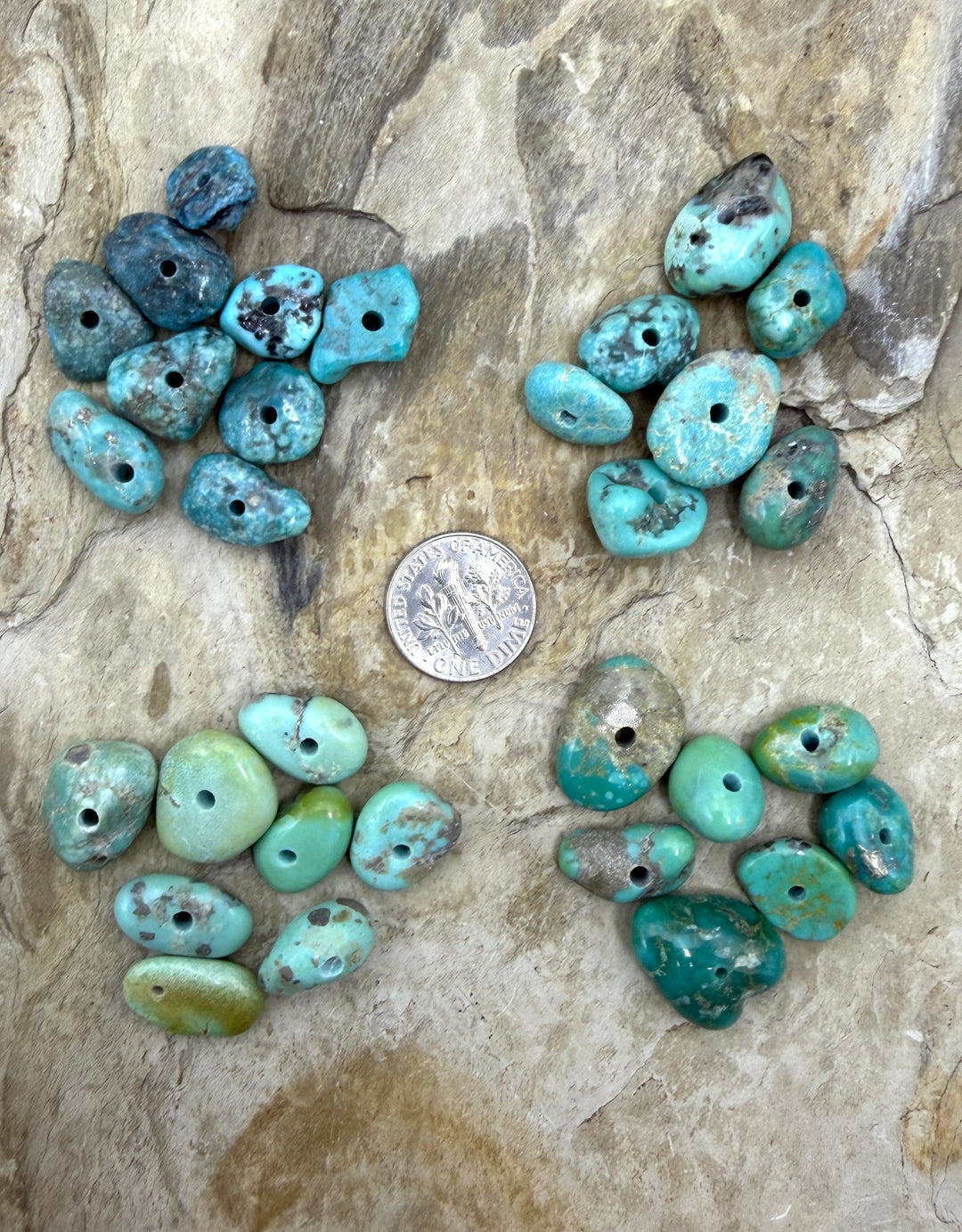 Campitos (Mex) Turquoise Large Hole Bead Sets 10x12-15x20mm