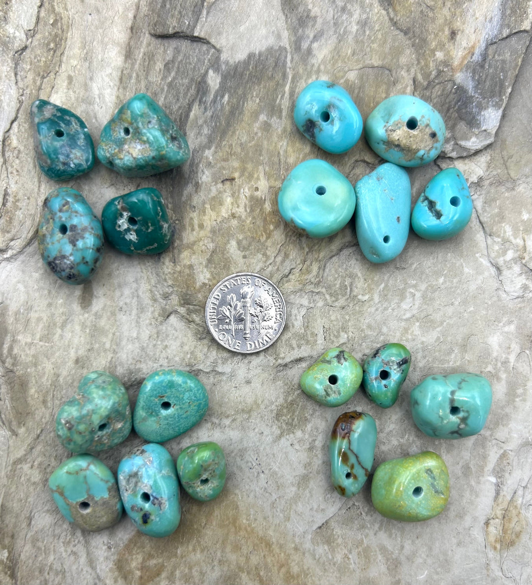Campitos (Mex) Turquoise Large Hole Bead Sets 10x14-13x23mm