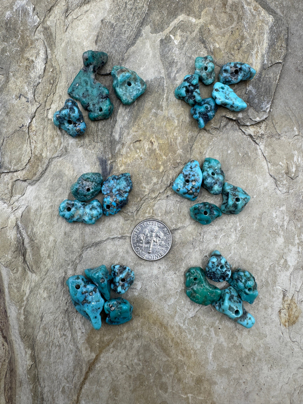 Campitos (Mex) Turquoise Large Hole Beads 10x12 12x25mm