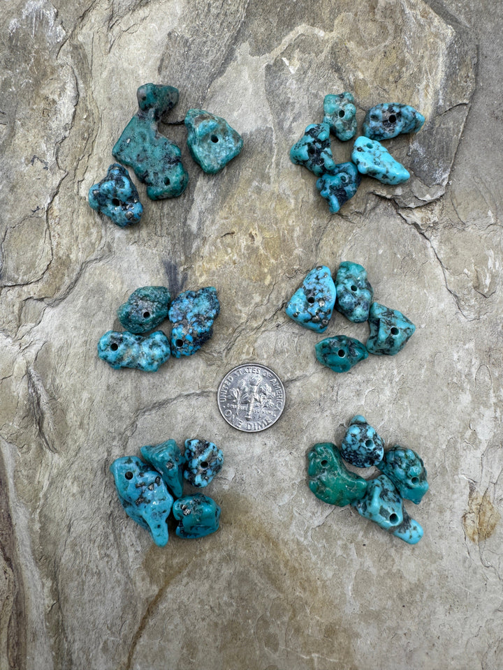 Campitos (Mex) Turquoise Large Hole Beads 10x12 12x25mm