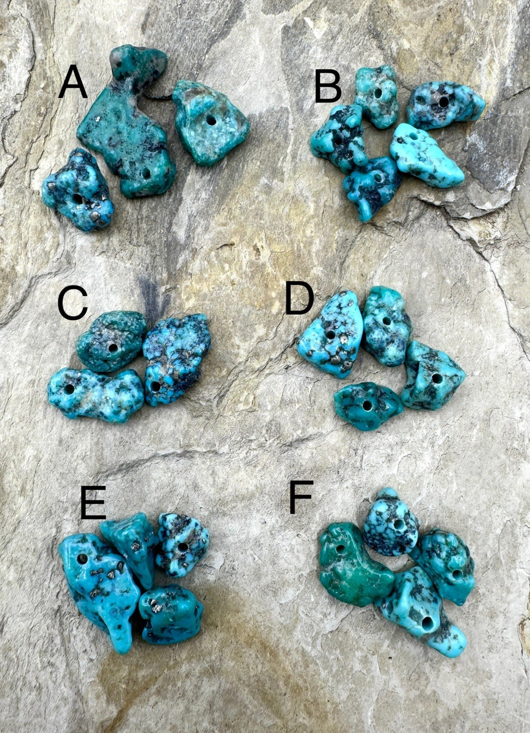 Campitos (Mex) Turquoise Large Hole Beads 10x12 12x25mm