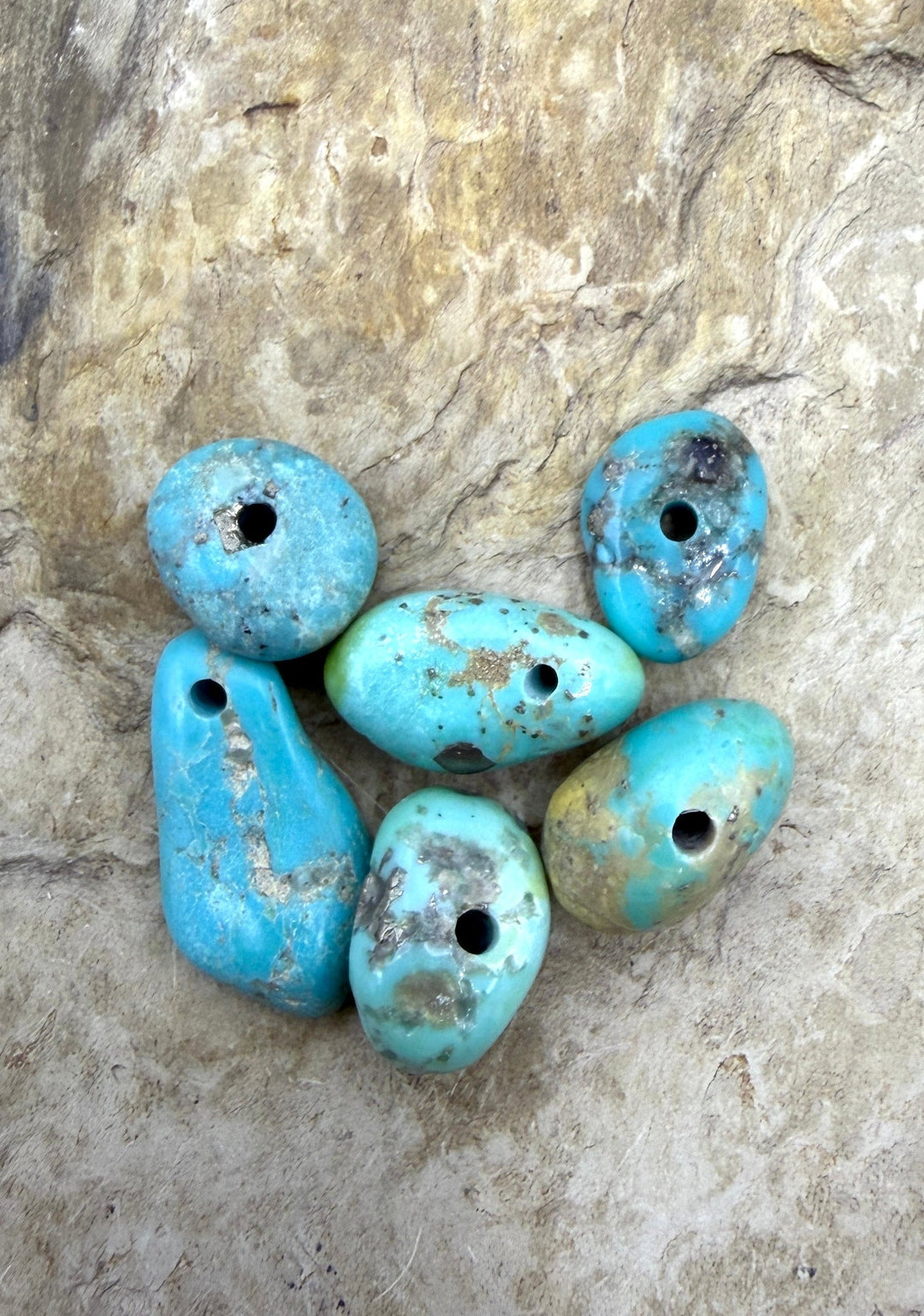 Campitos (Mex) Turquoise Large Hole Beads LOT of 6 Beads
