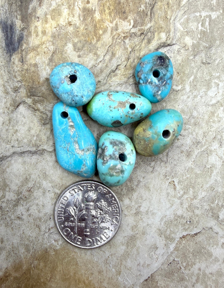 Campitos (Mex) Turquoise Large Hole Beads LOT of 6 Beads