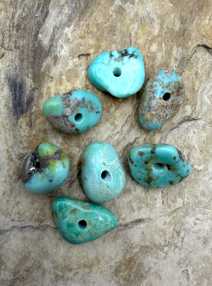 Campitos (Mex) Turquoise Large Hole Beads LOT of 7 Beads