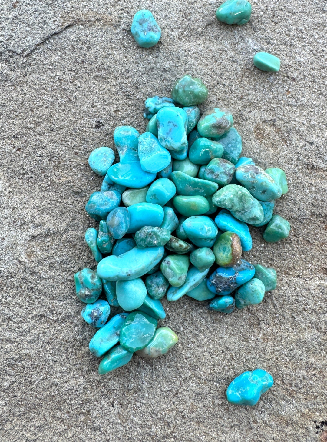 Campitos (Mex) Turquoise Polished Undrilled Nuggets (pkg