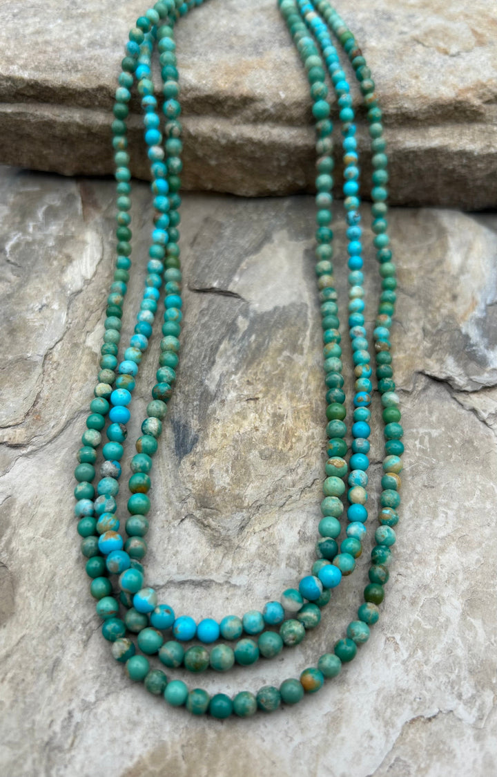Campitos Turquoise (Mexico) Round Beads 4mm 16 Inch Strand