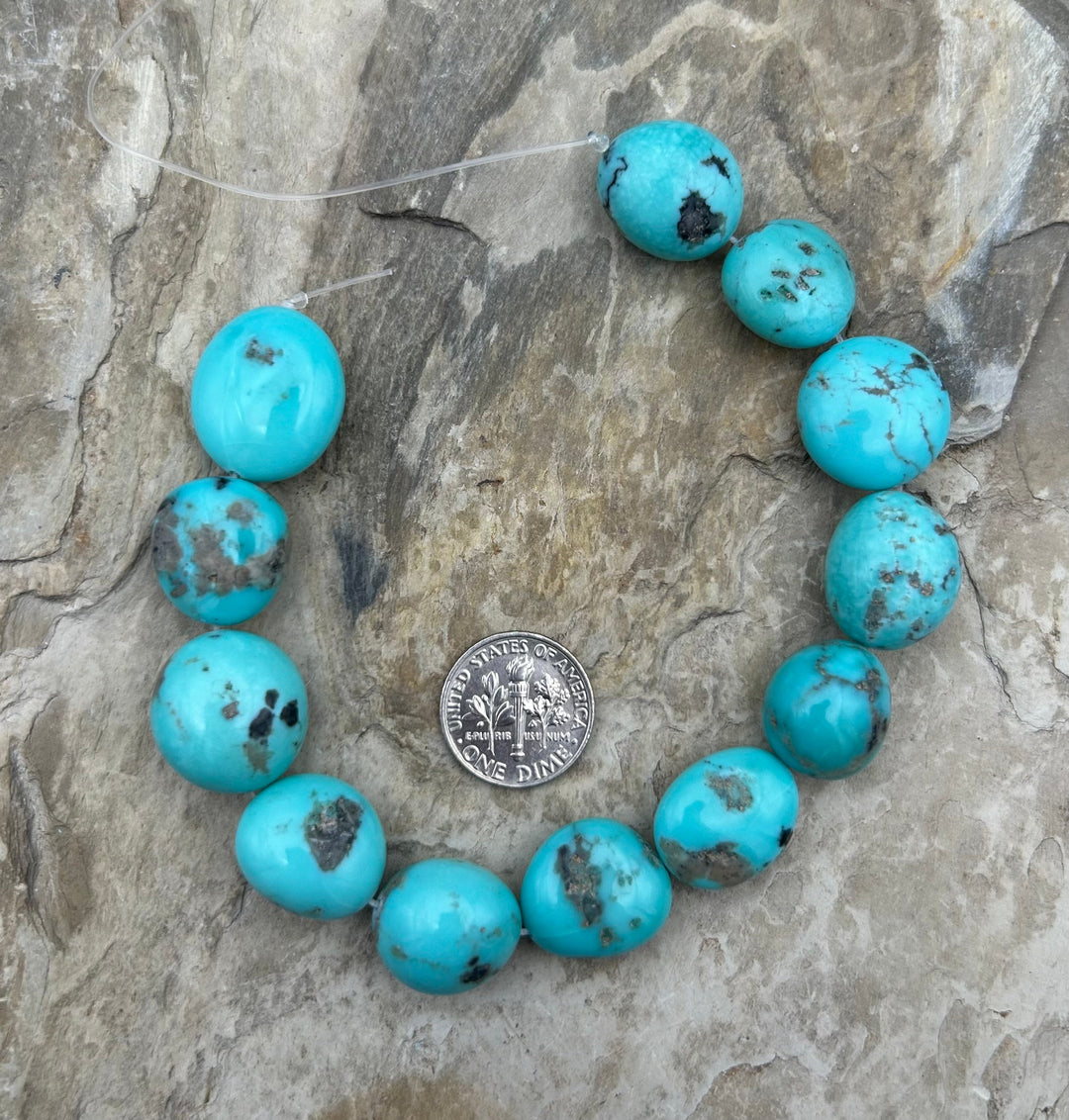 Campitos Turquoise (Mexico) Smooth Oval Nugget Beads