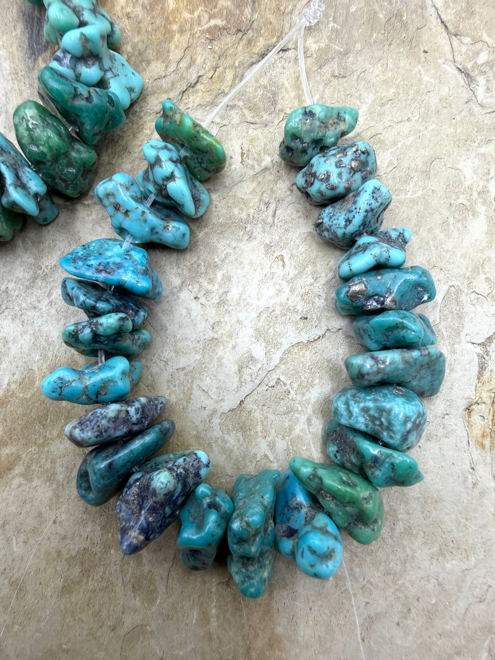 Campitos Turquoise with Pyrite (Mexico) Focal Nugget Strand
