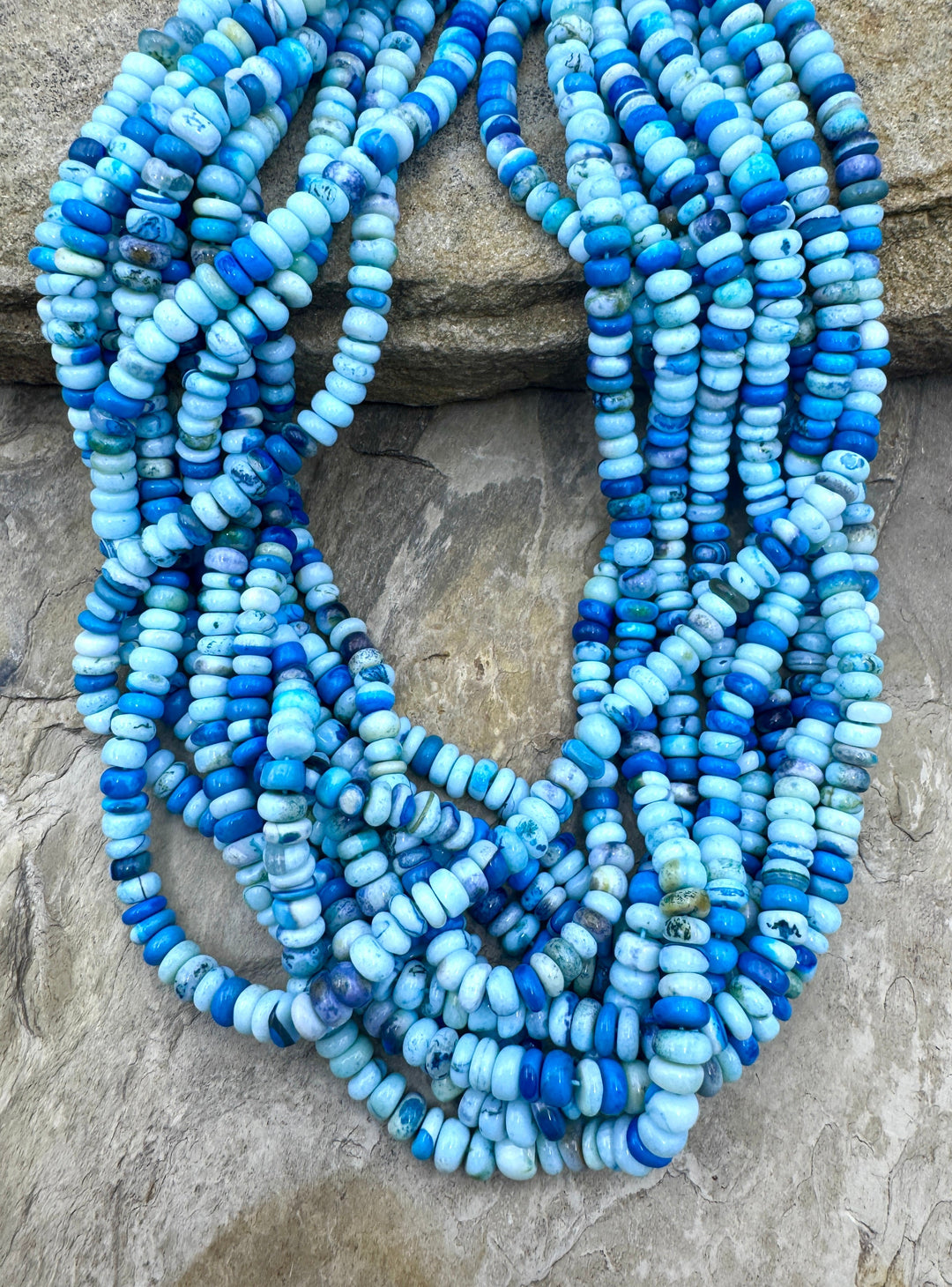 Caribbean Blue Opal (Dyed) 6mm Irregular Rondelle Beads 16