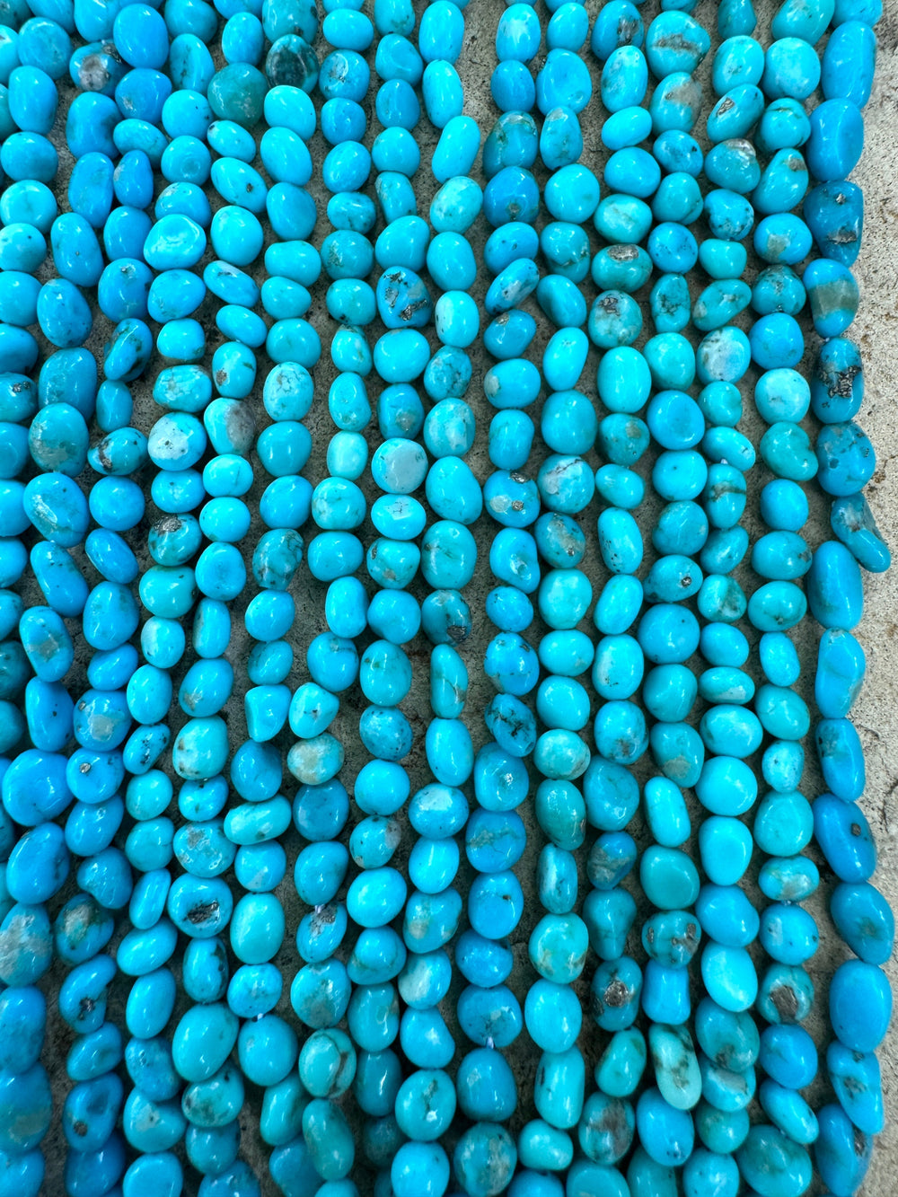 Castle Dome Turquoise (AZ) 4-6mm Rounded Nugget Beads 16