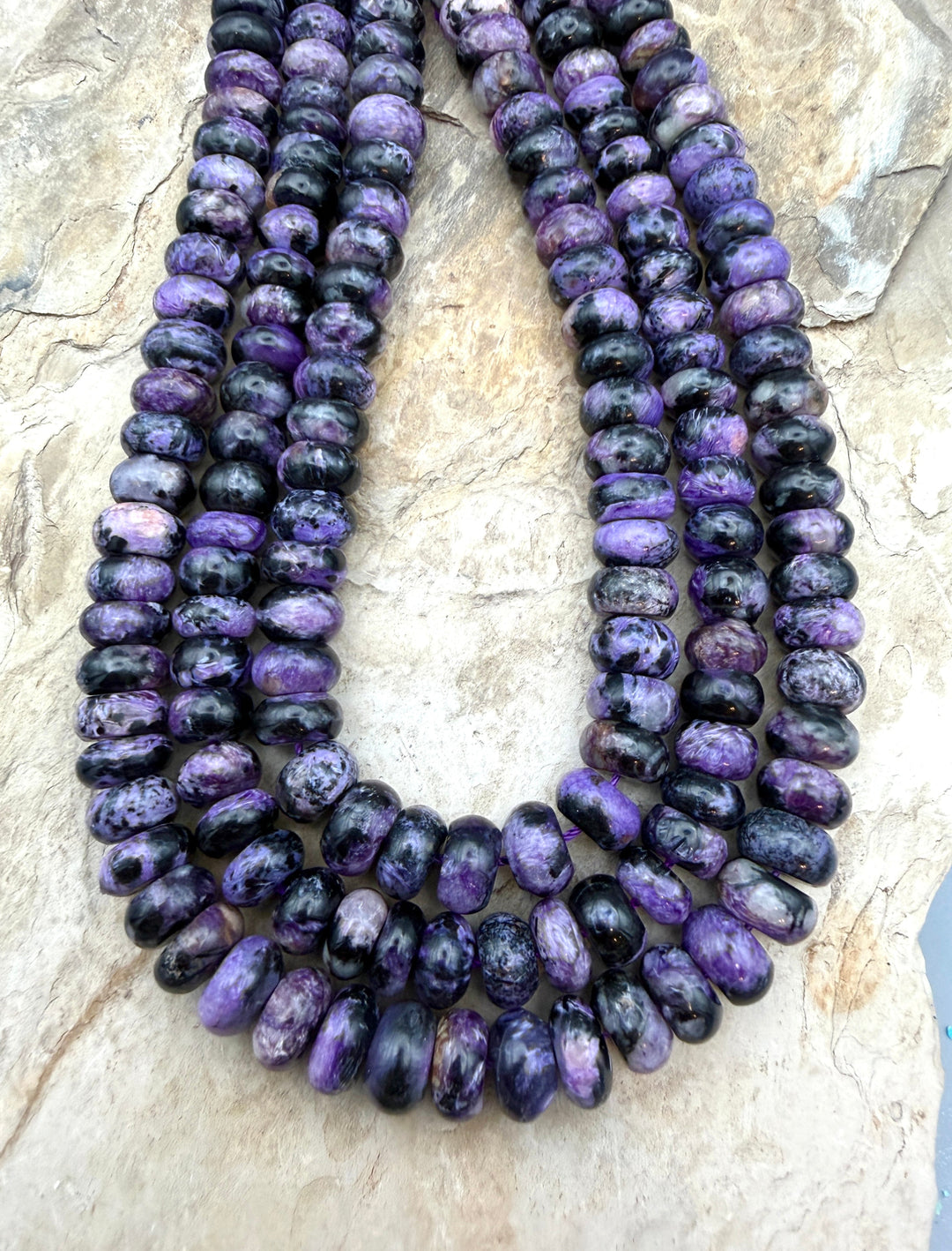 Charoite (Russia) 10x5mm Rondelle Beads 15.5 Inch Strands