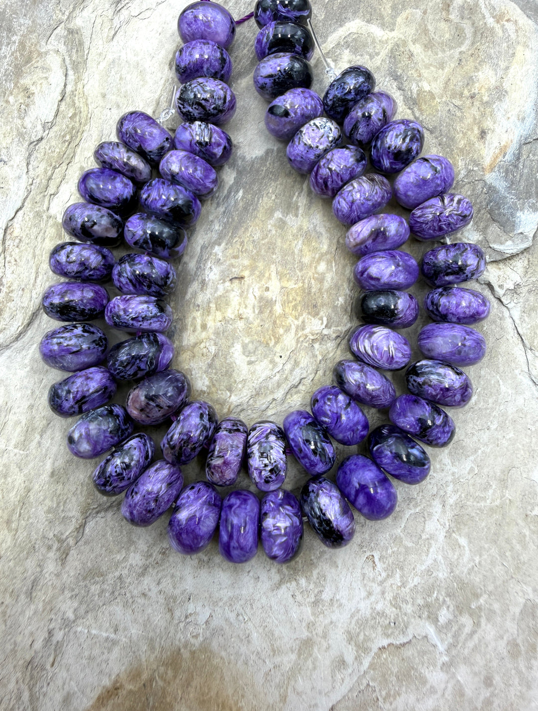Charoite (Russia) 12mm Rondelle Beads 7.75 Inch Strand/27