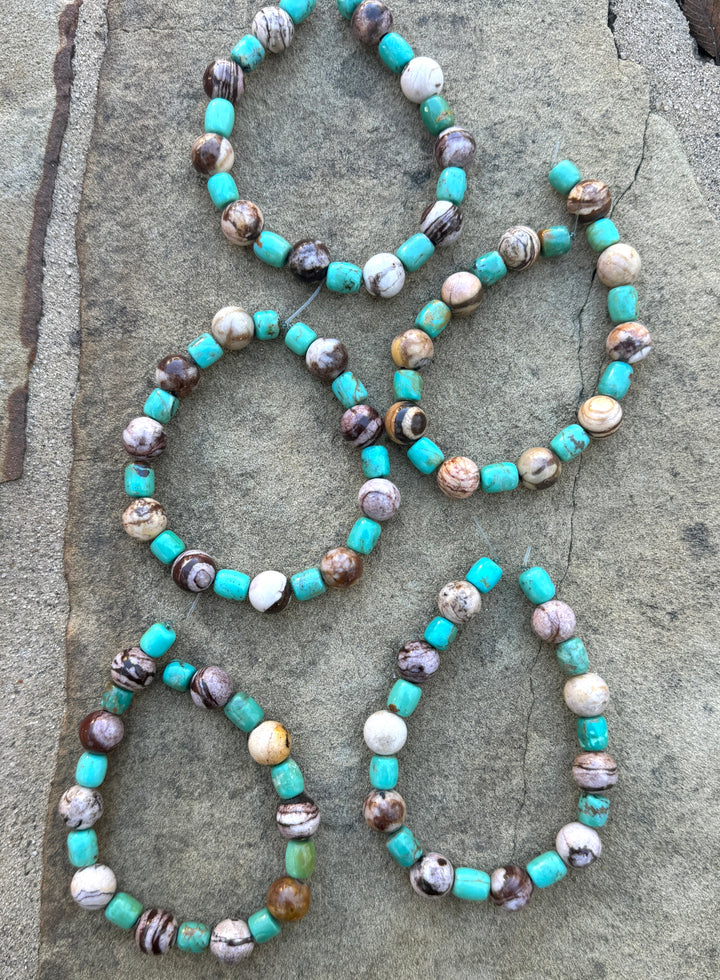 Chilean Turquoise (Chile) and Australian Zebra Stone