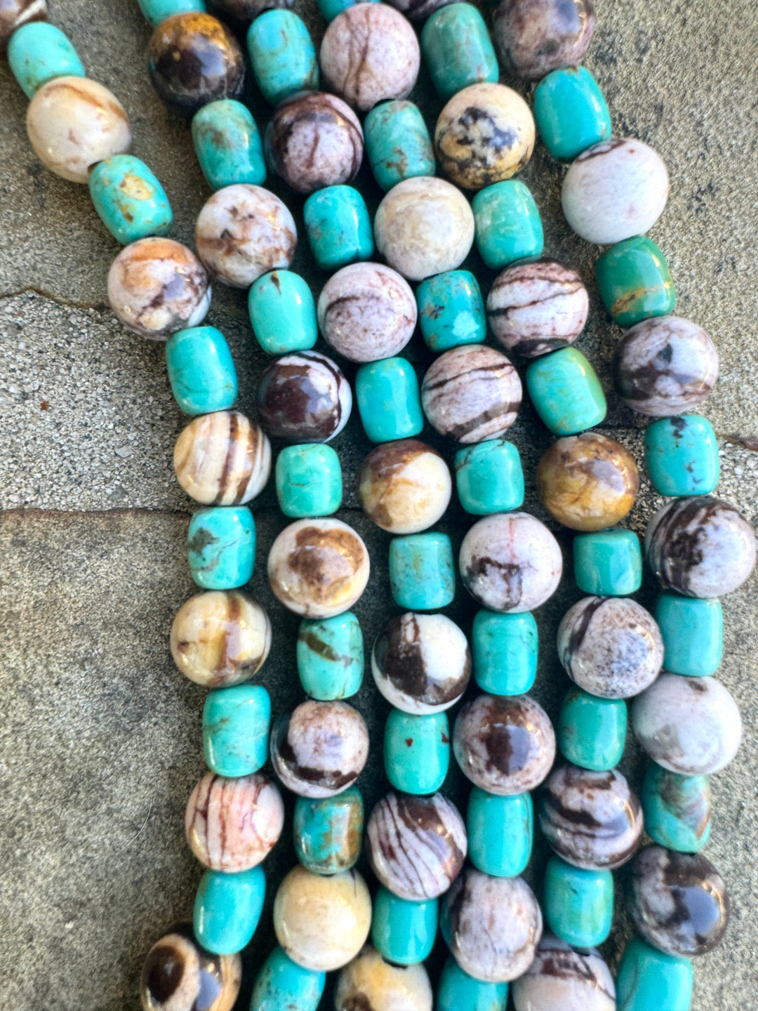 Chilean Turquoise (Chile) and Australian Zebra Stone