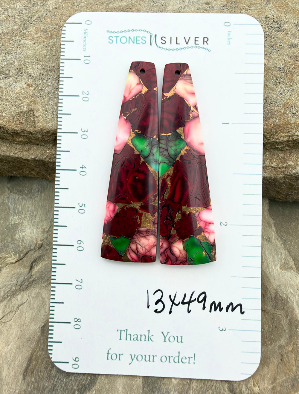Christmas Dahlia Kingman Composite Block Matching Earring