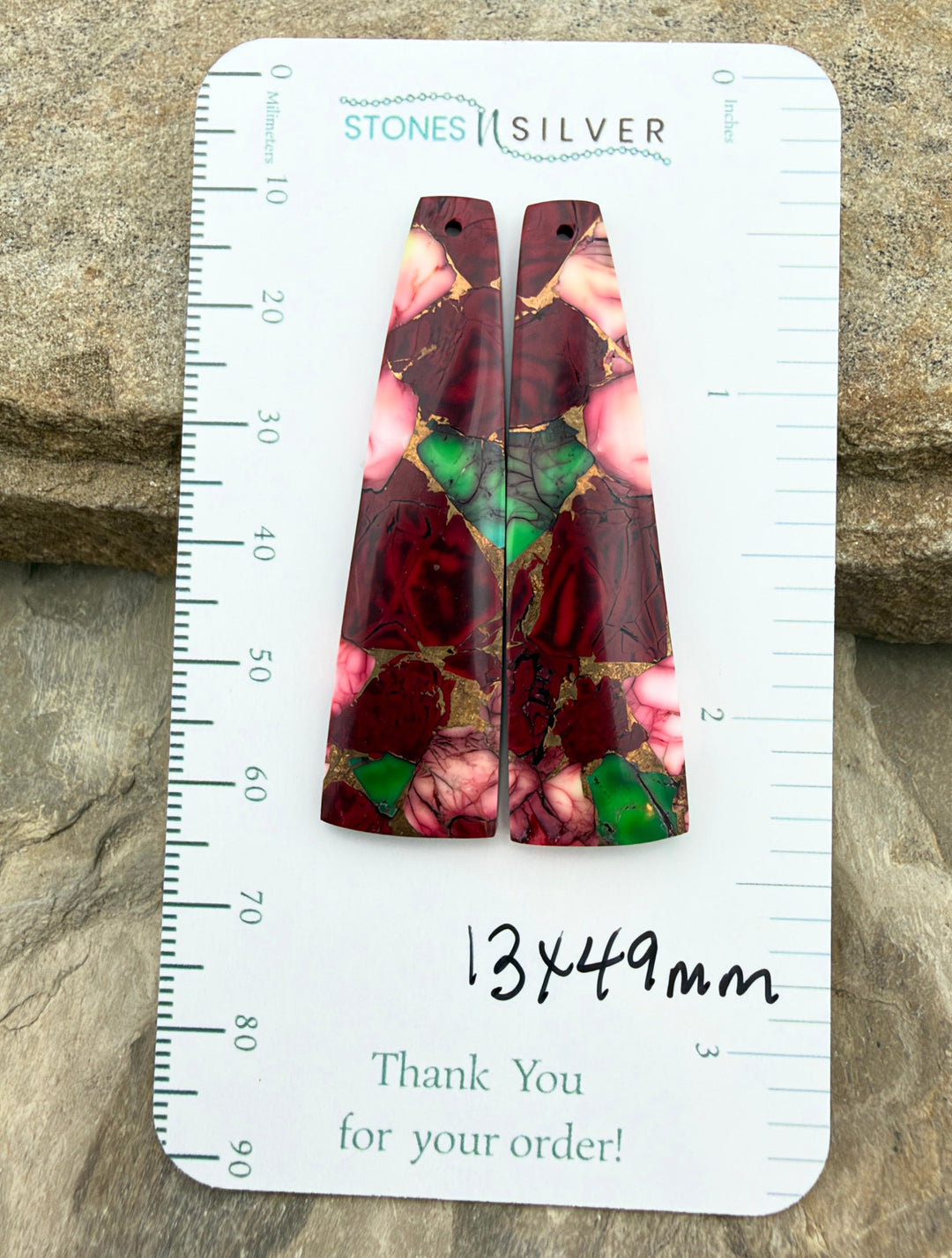Christmas Dahlia Kingman Composite Block Matching Earring