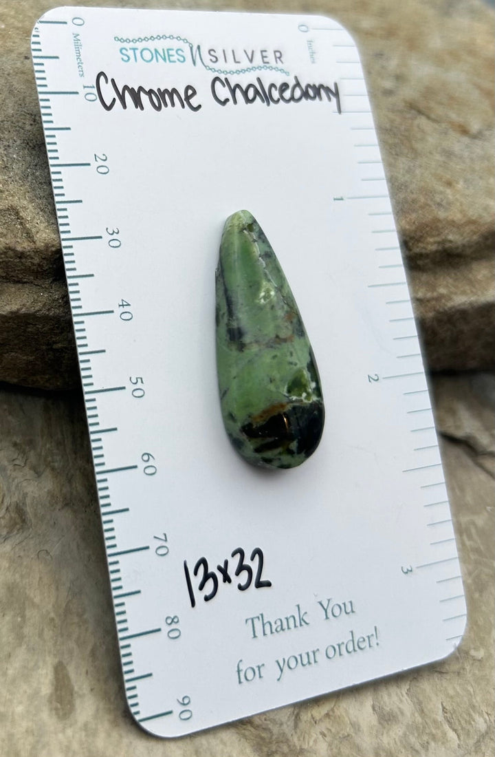 Chrome Chalcedony (Australia) Focal Pendant Bead 13x32mm