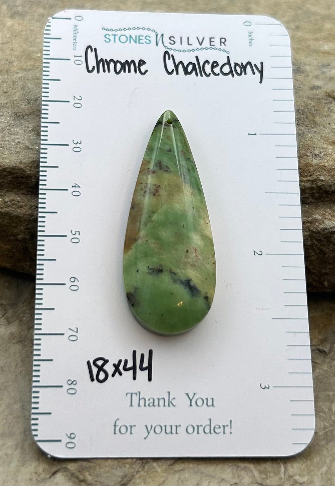 Chrome Chalcedony (Australia) Focal Pendant Bead 18x44mm