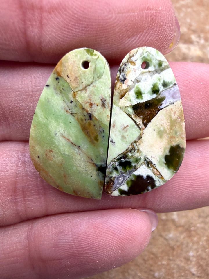 Chrome Chalcedony (Australia) Matching Earring Slab Bead