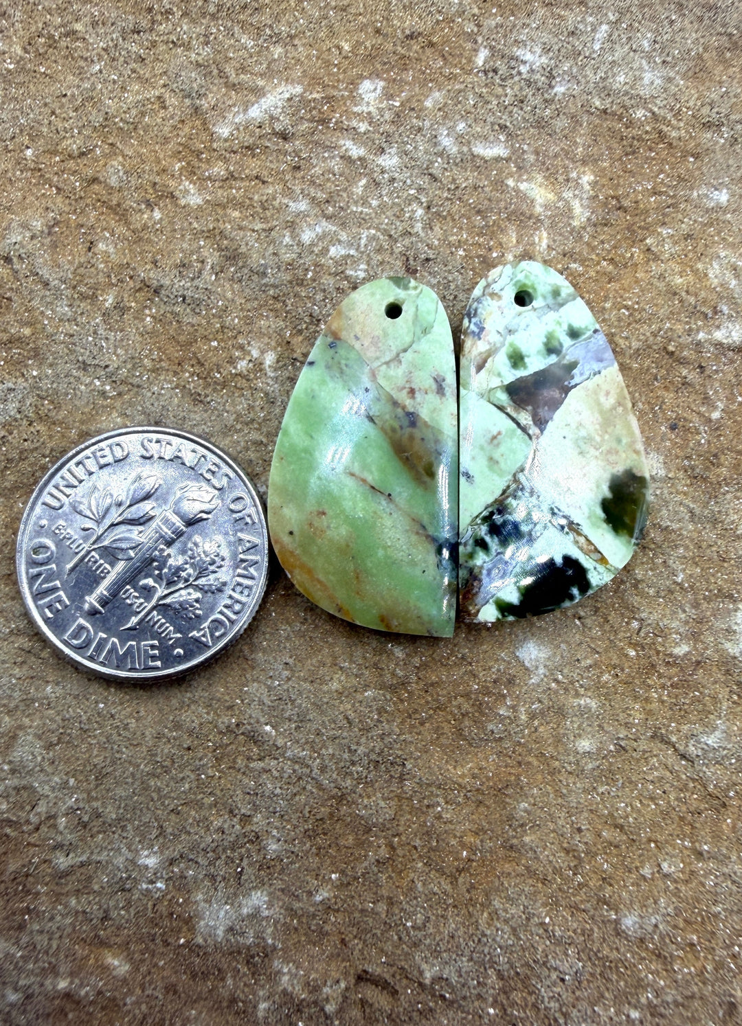 Chrome Chalcedony (Australia) Matching Earring Slab Bead
