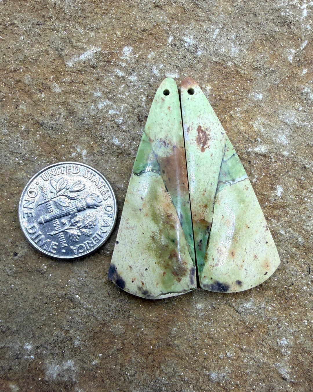 Chrome Chalcedony (Australia) Matching Earring Slab Bead