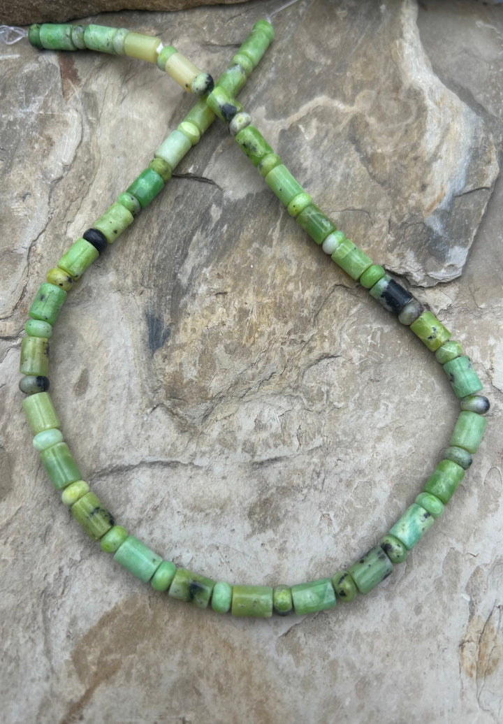 Chrome Chalcedony (Australia) Tube and Rondelle Beads 6mm