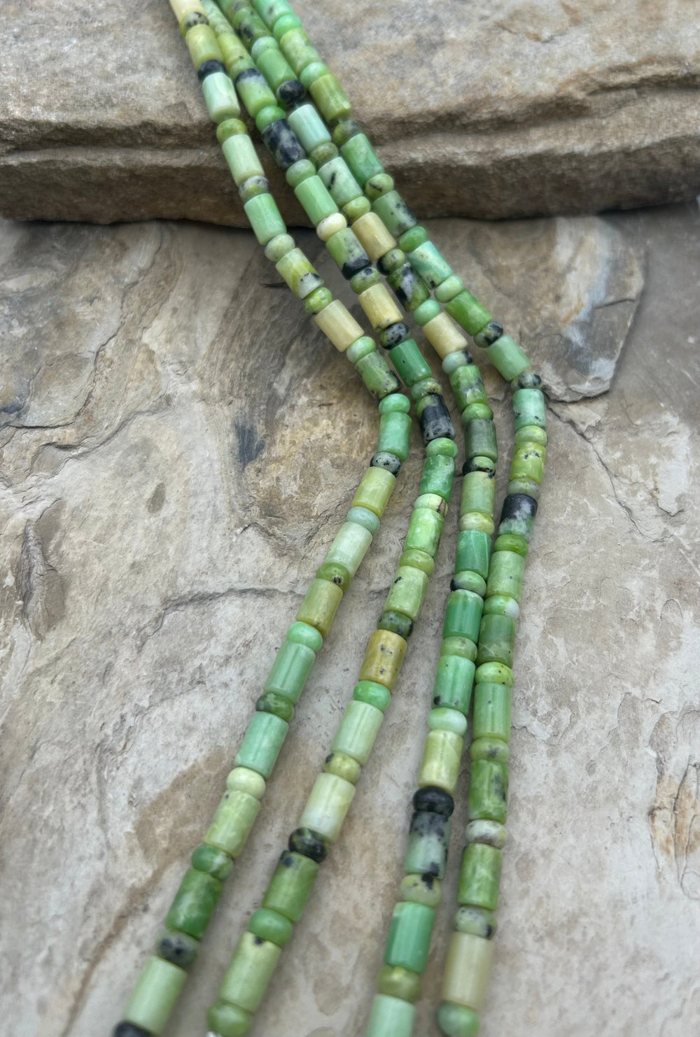 Chrome Chalcedony (Australia) Tube and Rondelle Beads 6mm