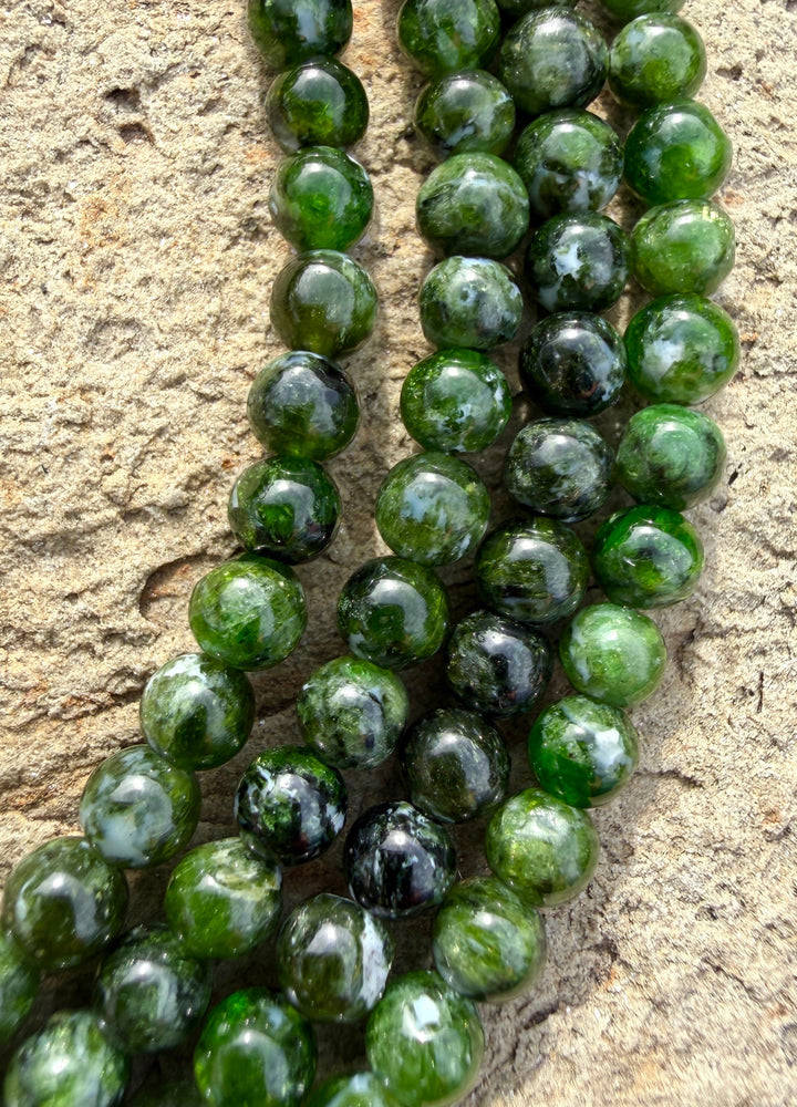 Chrome Diopside 5mm Round Beads 7 Inch Strands/37-38 Beads