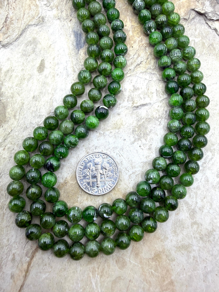Chrome Diopside 6mm Round Beads ONE 16 Inch Strand/69 Beads