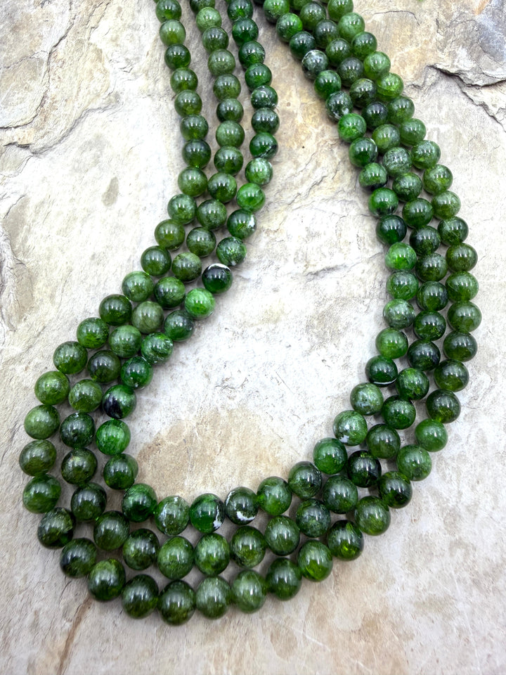 Chrome Diopside 6mm Round Beads ONE 16 Inch Strand/69 Beads