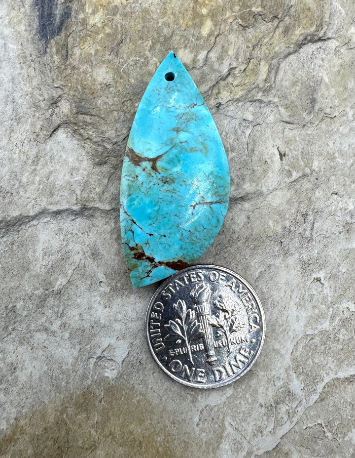 Clavelina Turquoise (Chile) Focal Pendant Bead 16x35mm