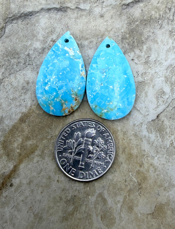 Clavelina Turquoise (Nevada) Matching Earring Slab Bead
