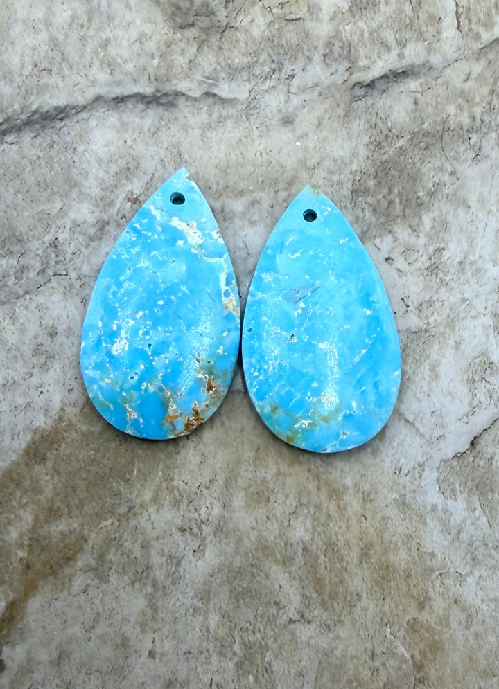 Clavelina Turquoise (Nevada) Matching Earring Slab Bead