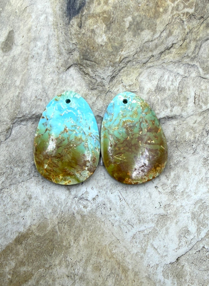 Clavelina Turquoise (Nevada) Matching Earring Slab Bead