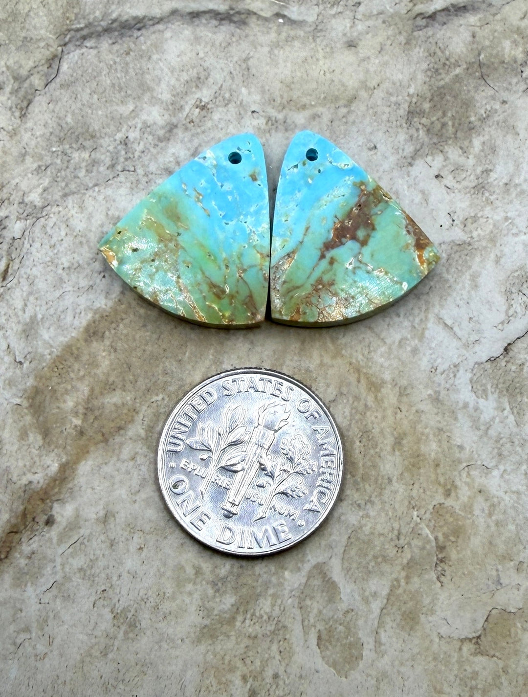 Clavelina Turquoise (Nevada) Matching Earring Slab Bead