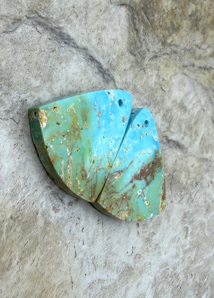 Clavelina Turquoise (Nevada) Matching Earring Slab Bead