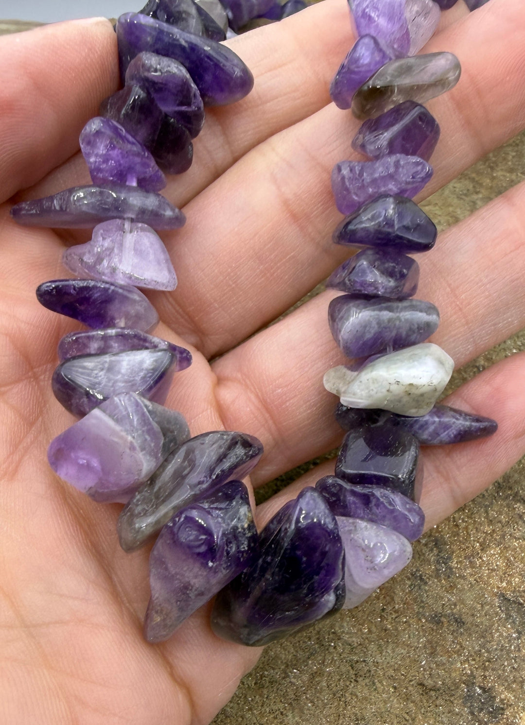 CLOSEOUT Amethyst Big Graduated Nugget 10-20mm Strand 18