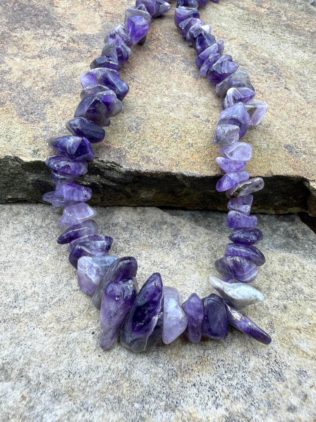 CLOSEOUT Amethyst Big Graduated Nugget 10-20mm Strand 18