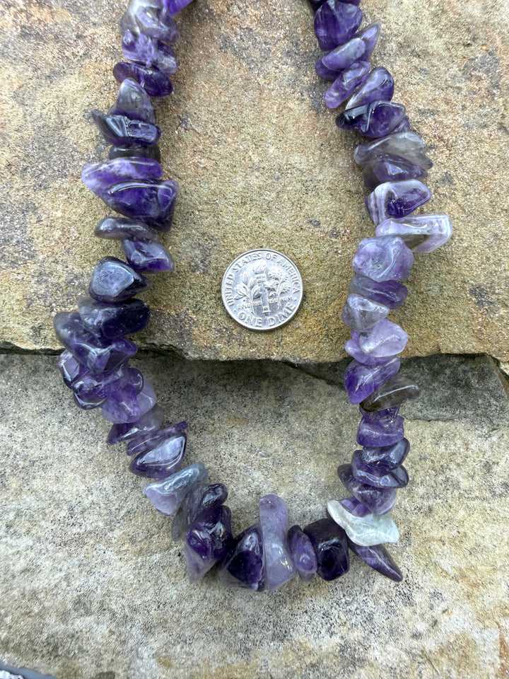 CLOSEOUT Amethyst Big Graduated Nugget 10-20mm Strand 18