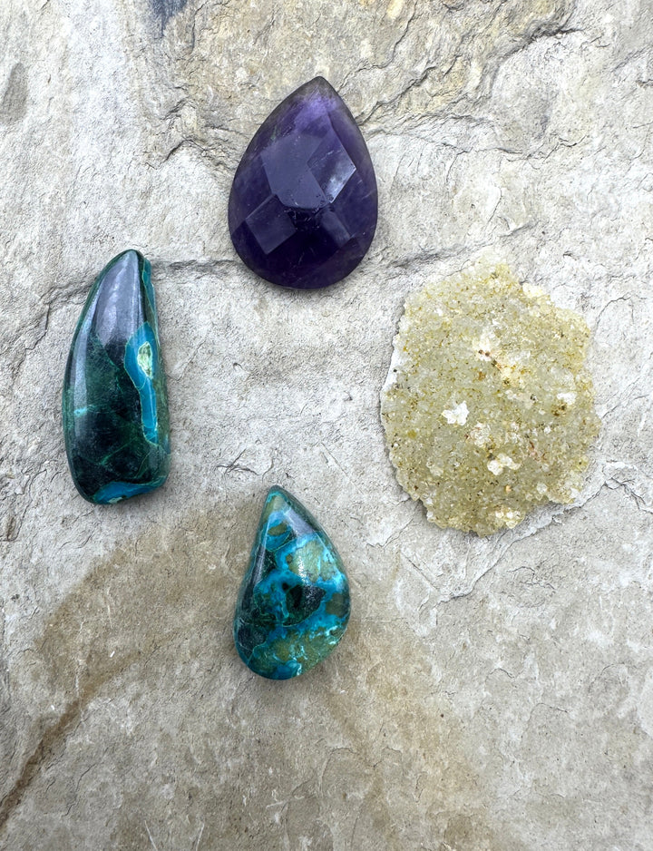 CLOSEOUT LOT 4 Premium Designer Cabochons Azurite Natural
