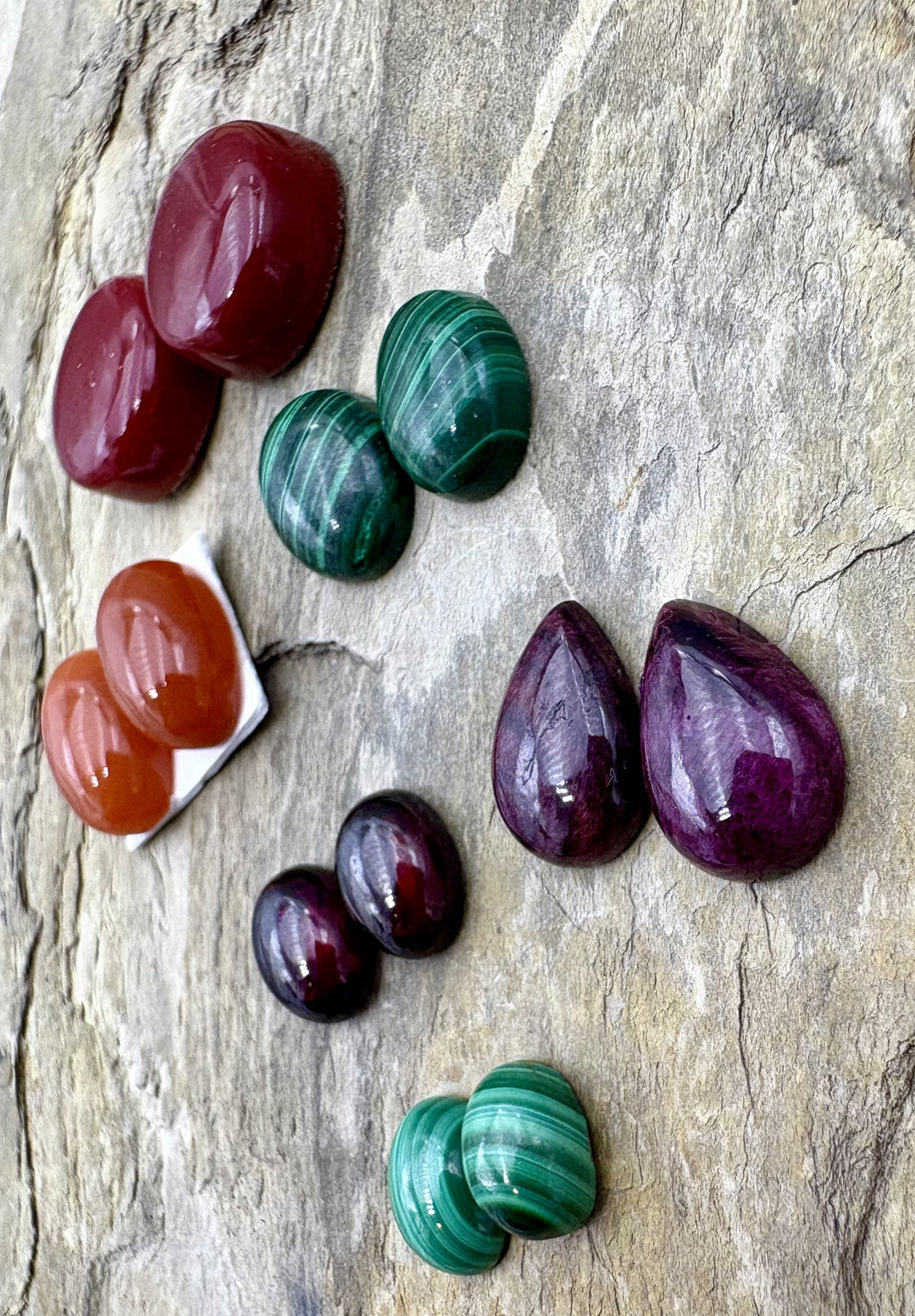 CLOSEOUT LOT 6 Pair of Cabochons Rosarita Carnelian