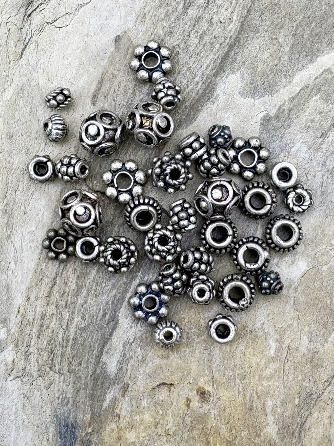 CLOSEOUT LOT Mixed Bali Silver Beads and Spacers - Mixed