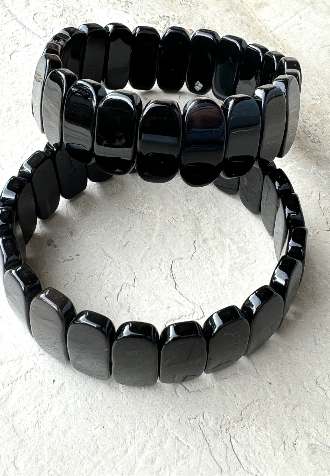 CLOSEOUT LOT of 2 Black Onyx Stretch Bracelets - Mixed Lots