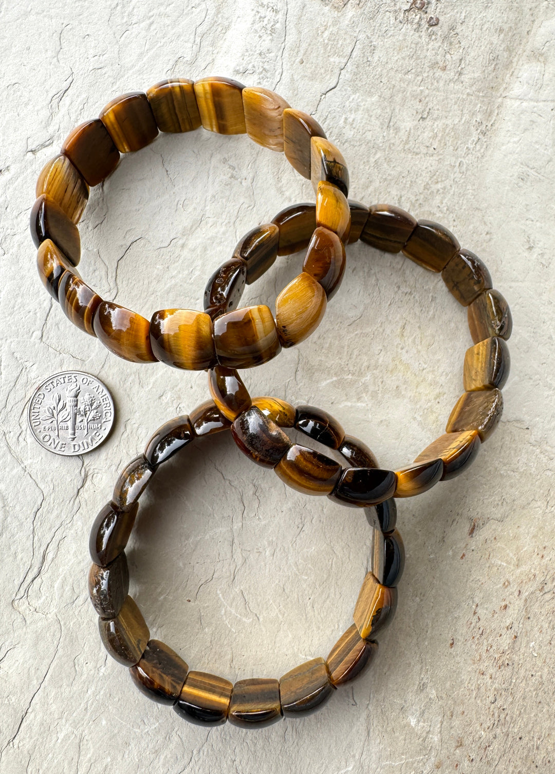 CLOSEOUT LOT of 3 Tiger’s Eye Stretch Bracelets - Mixed Lots