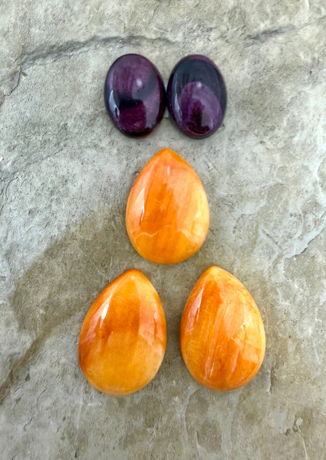 CLOSEOUT LOT of 5 Spiny Oyster Shell Cabochons 5 Cabs