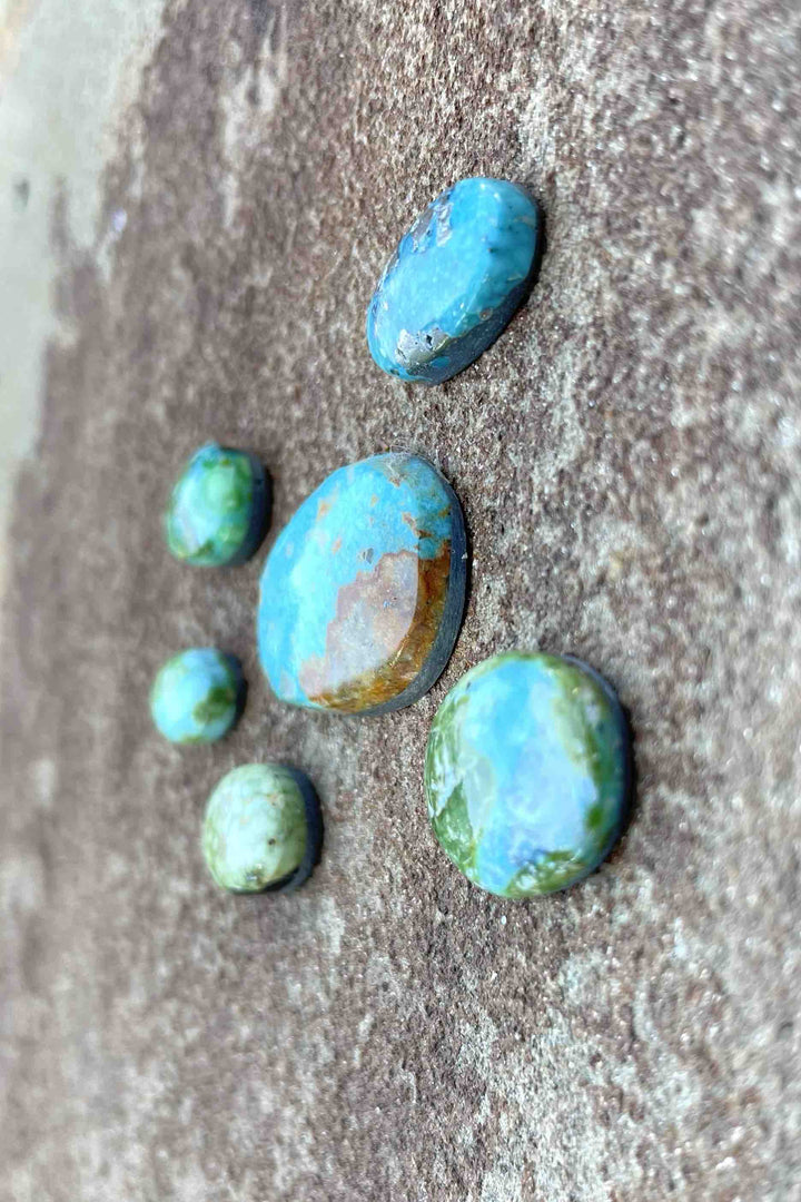 CLOSEOUT LOT of 6 Small American Turquoise Cabochons Sonora